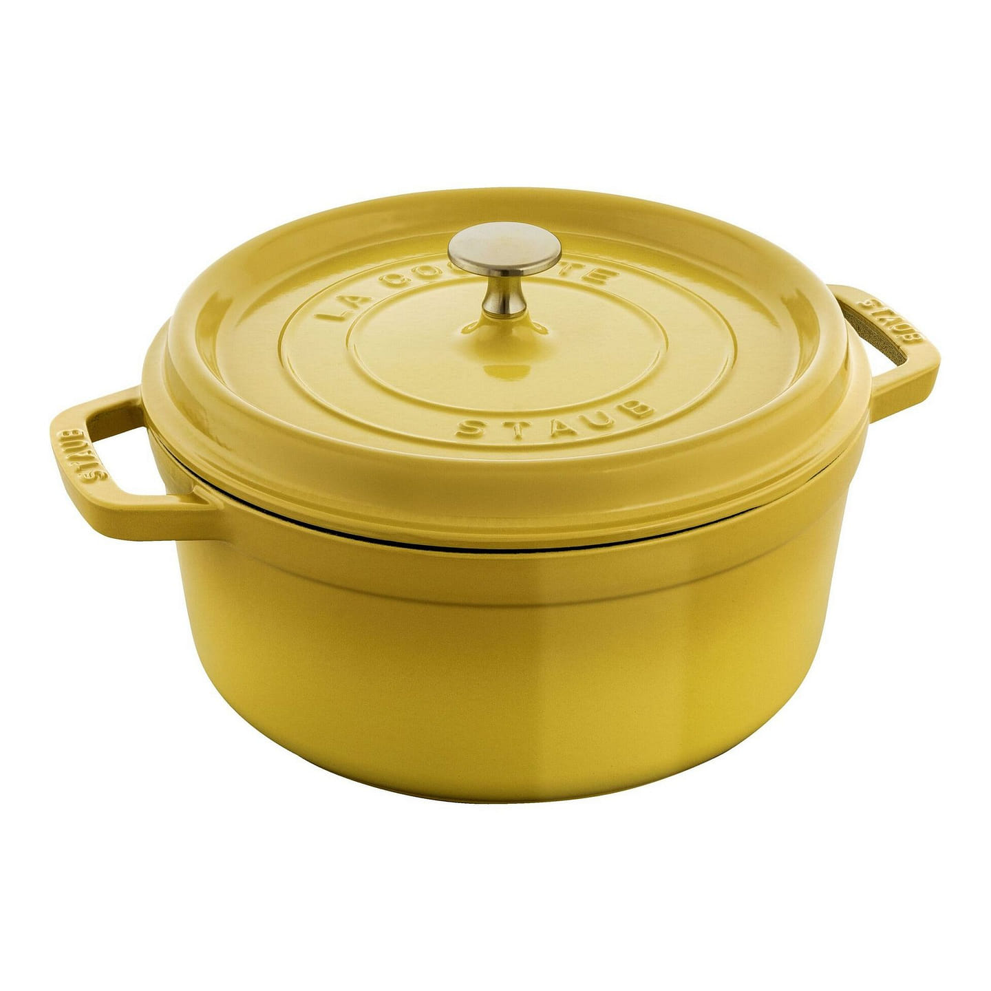 STAUB Cast Iron 4-qt Round Cocotte 4-qt / Citron 1 each