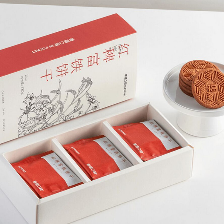 幸福口袋 红稗富铁饼干 180 克