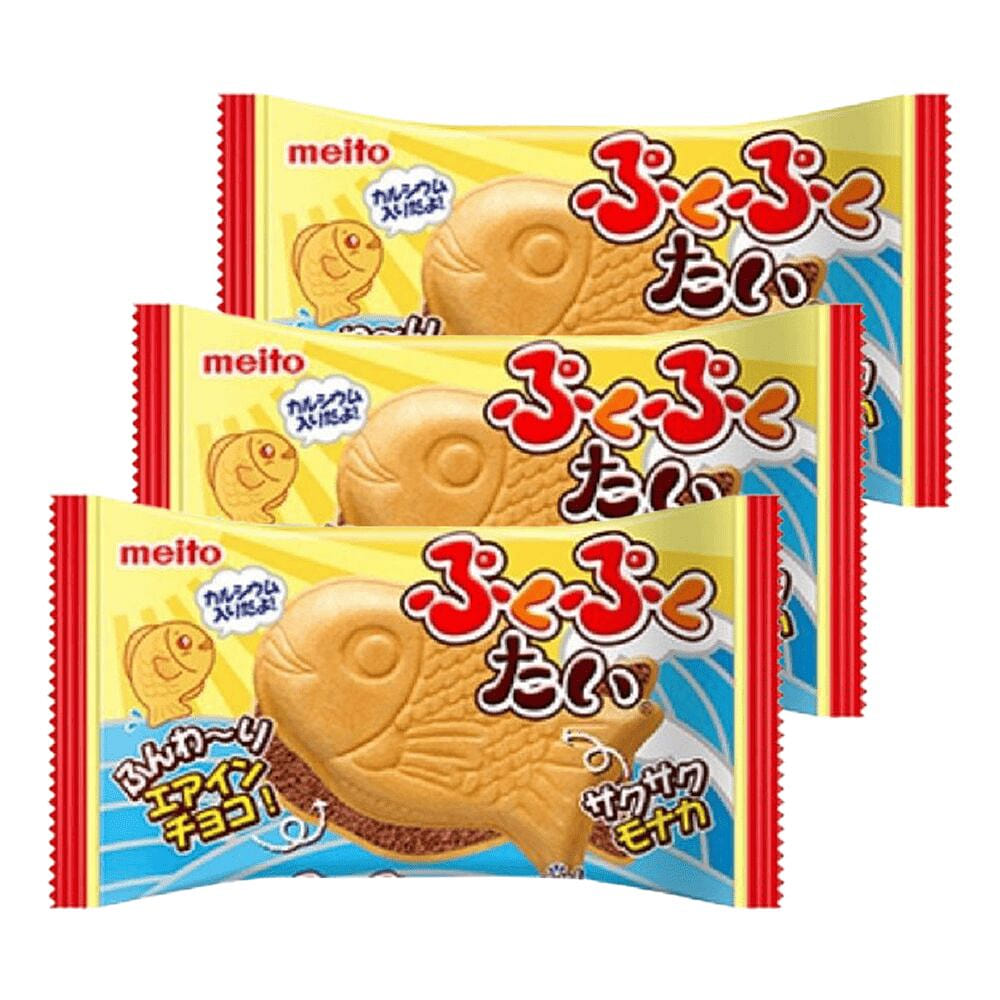 Meito Taiyaki Shaped Air in Chocolate Wafer 3 Pack 49.5 g