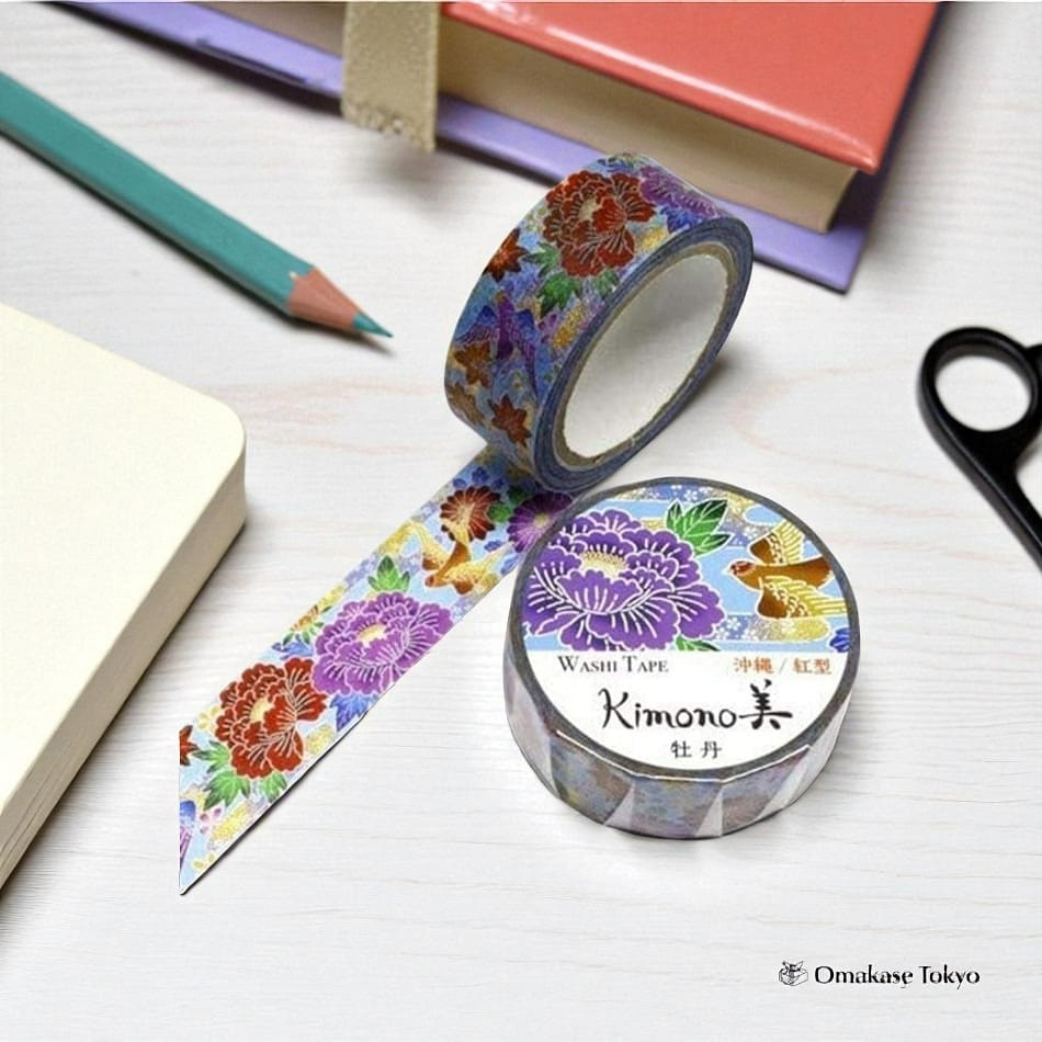 Japanese Washi Masking Tape Okinawa Bingata Botan 20 g