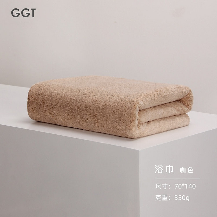 GGT雪花绒浴巾 浅咖