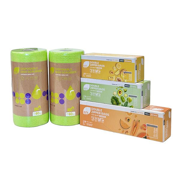 一次性洗涤器（石灰）和标准拉链袋