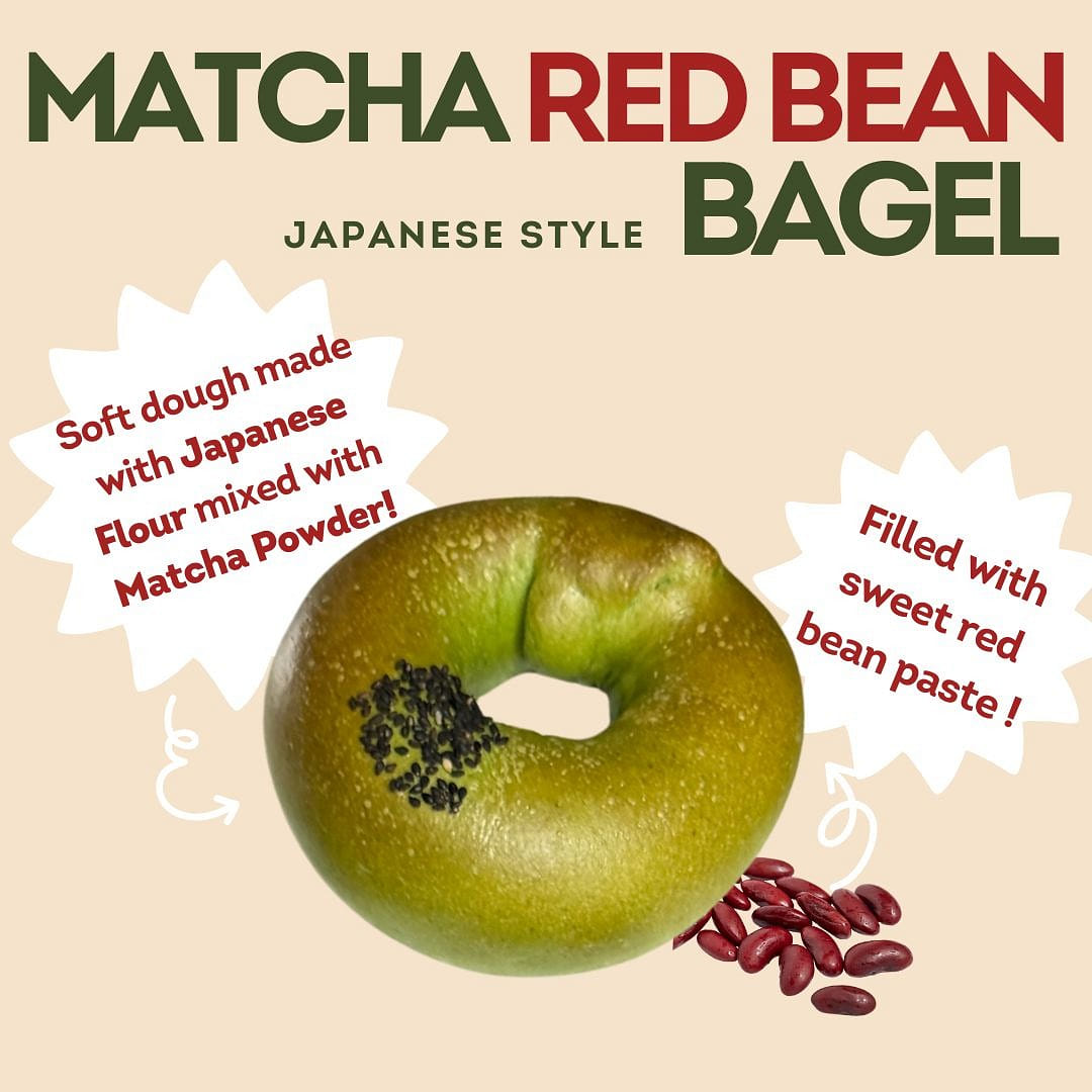 Sunmerry Matcha Red Bean Filling Bagel 1 count