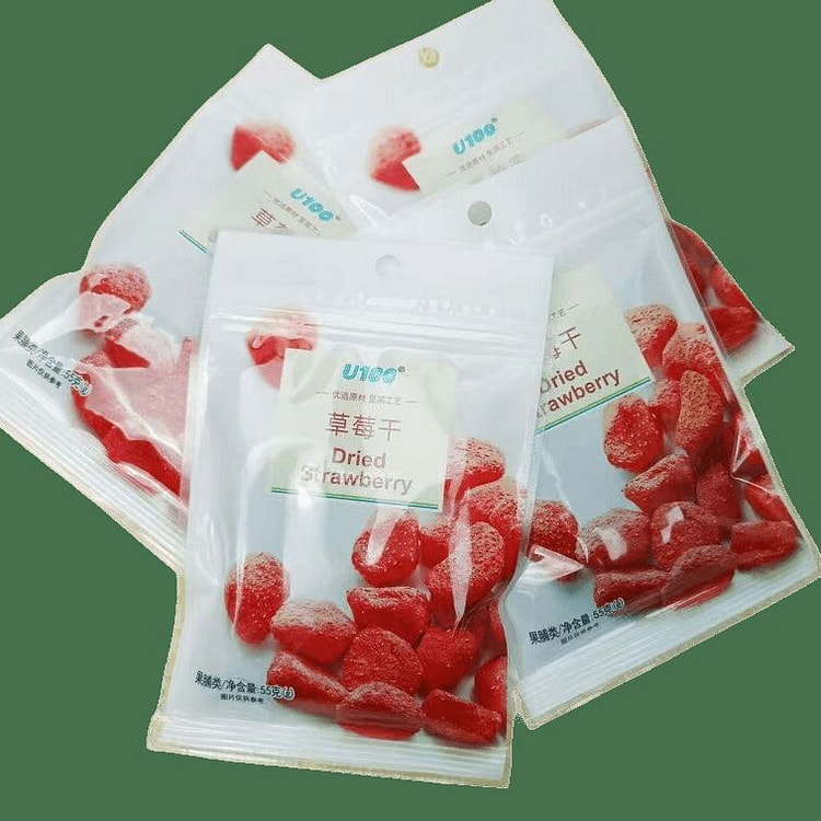 U100 草莓干 55g*3袋 果脯蜜饯 3 瓶