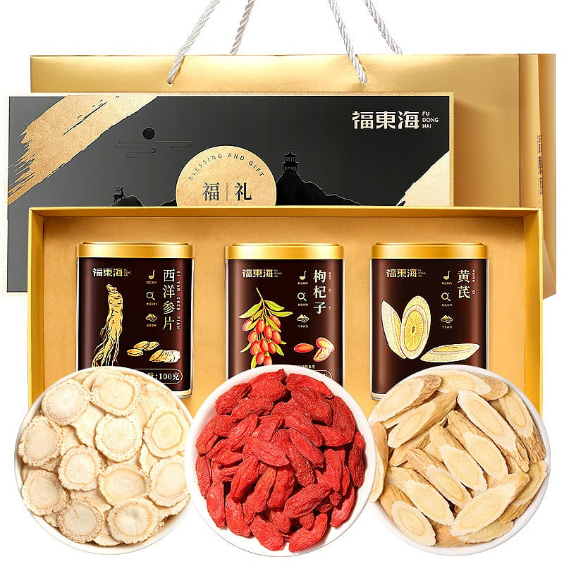 Fudonghai American Ginseng 100g+ Astragalus 130g+ Wolfberry 180g/ Fuli gift box 410 g