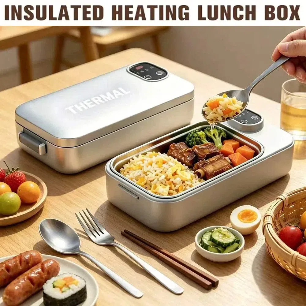 Cordless Electric Heated Lunch Box Food Warmer w/ 1 box