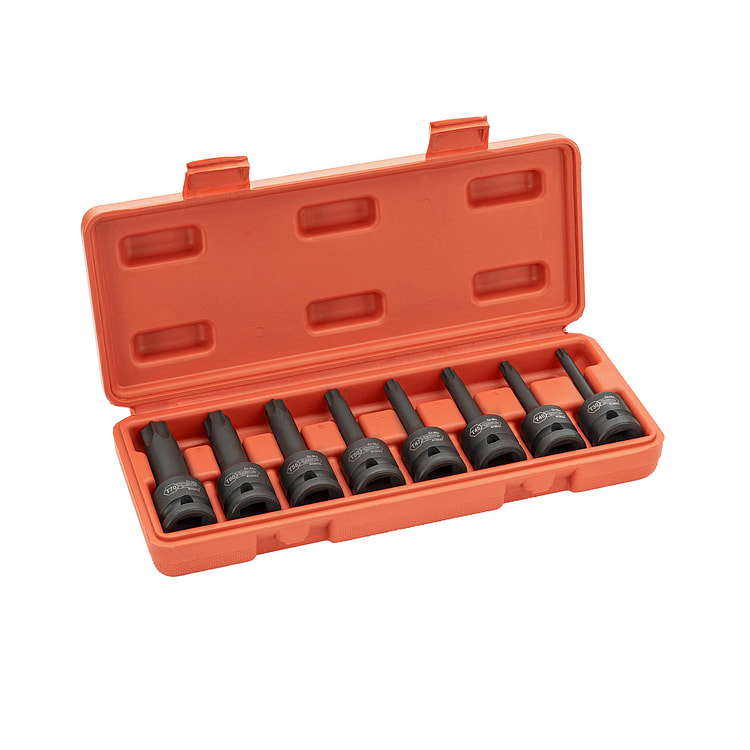 1/2" 驱动力冲击套筒星形 Torx 刀头套装