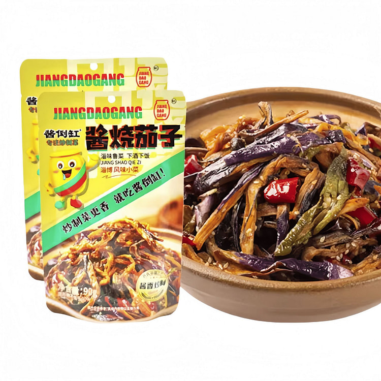 酱倒缸 酱烧茄子淄博特色酱菜 90g*2袋 180 克