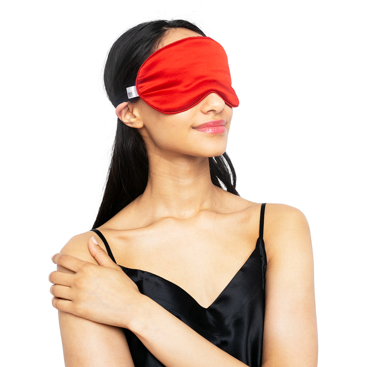 Beauty Silk Eye Mask with Velvet Band (19 Momme) Classic / Red
