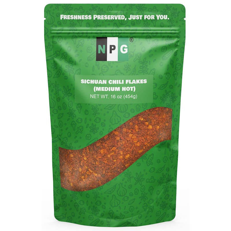 NPG Sichuan Medium Hot Chili Flakes 1 LB 454 グラム