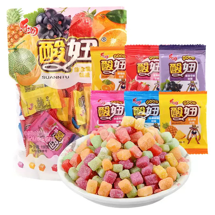酸妞混合果味软糖150g网红水果糖怀旧零食 150 克