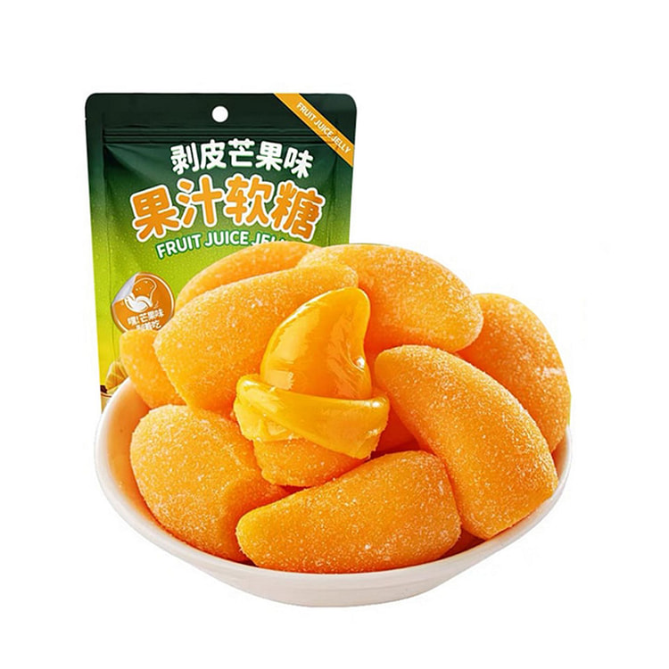 比比赞 剥皮软糖 芒果味 QQ糖果汁橡皮糖