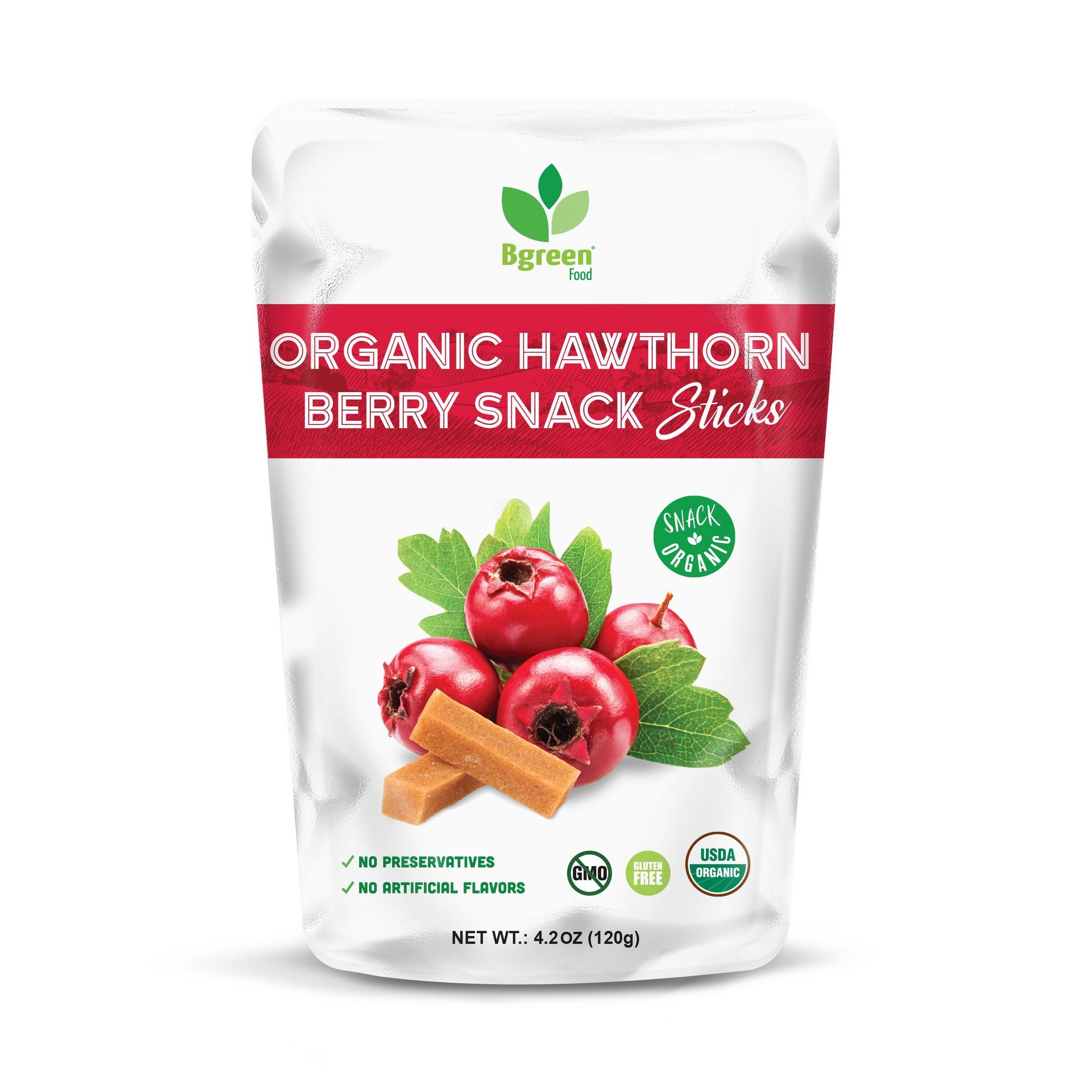 Organic Hawthorn Berry Snack (Sticks) 4.2 oz