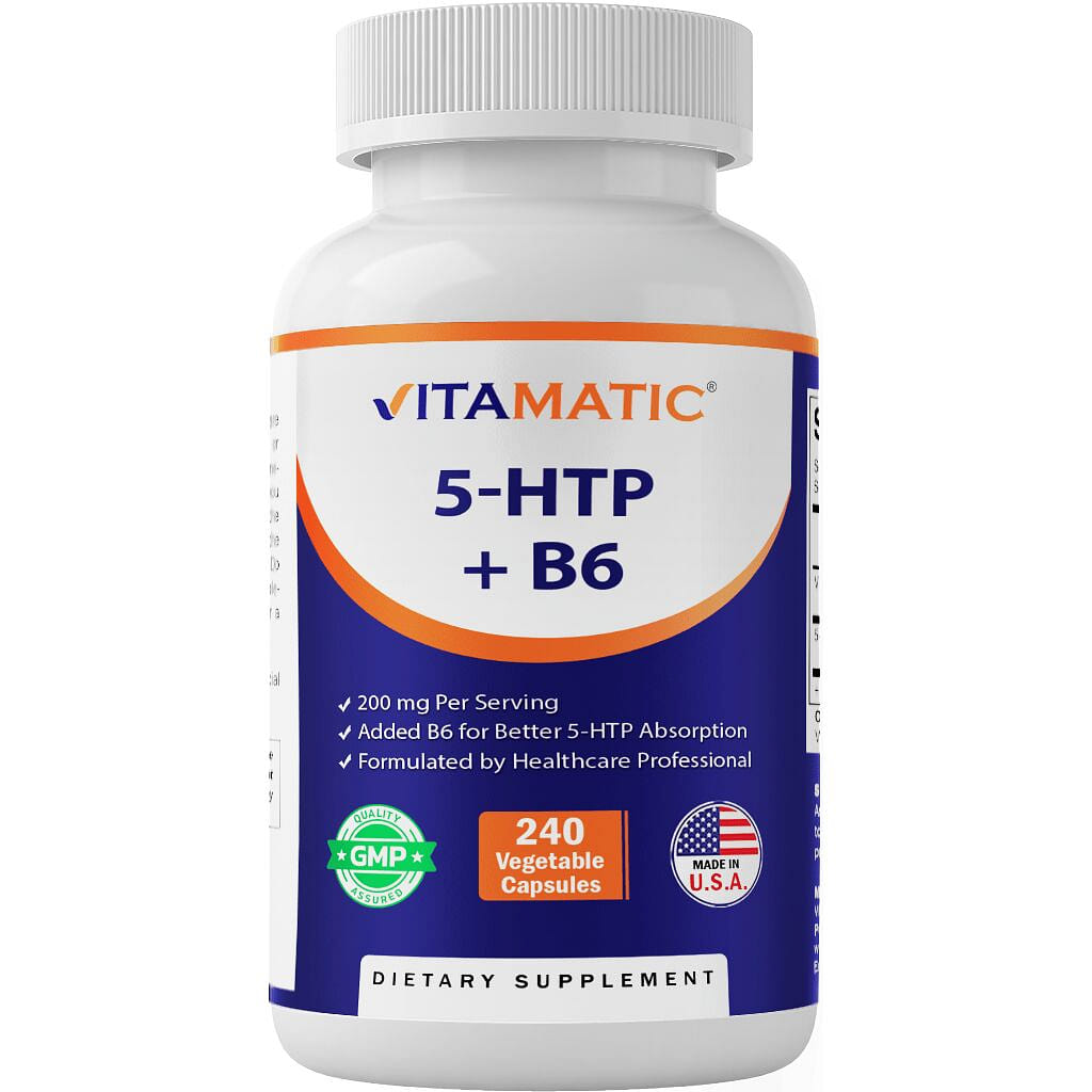 5-HTP 200mg with B6 5mg Per Serving – 240 Capsules 1 each