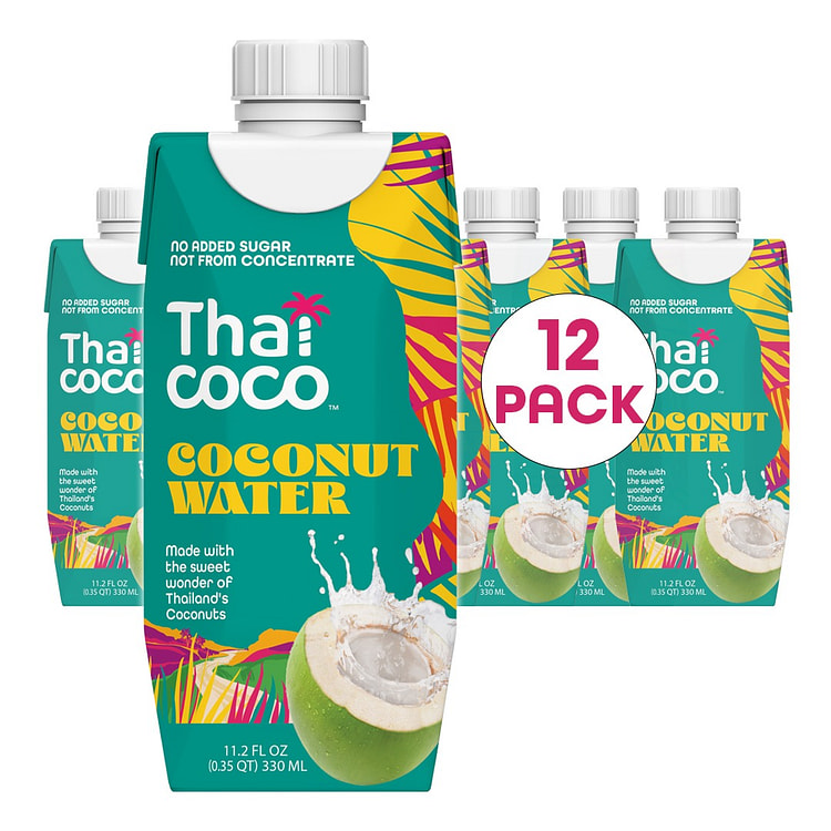 Thai Coco 有机椰子水 11.2 液量盎司 12 包
