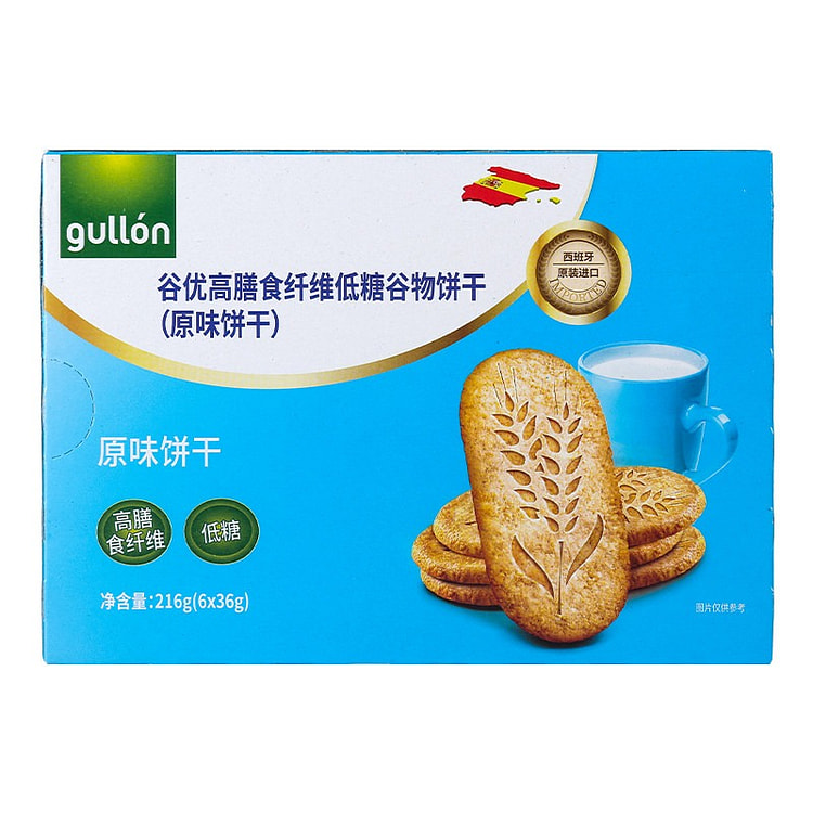 谷优高膳食纤维低糖谷物原味饼干粗粮饱腹进口零食 216 克