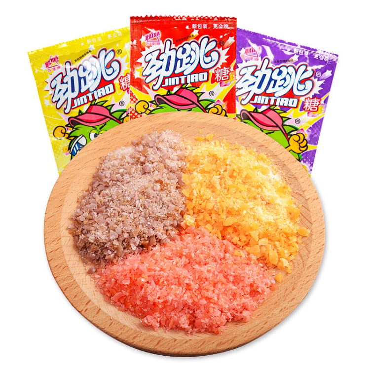 Jin Tiao Baida Jumping Candy Fruit Joy Candy, 3 Flavors Mixed, 5g * 10 Pack