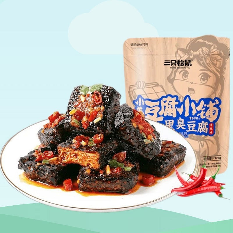 三只松鼠_臭豆腐】豆干素食长沙风味香辣味小包装 120 克