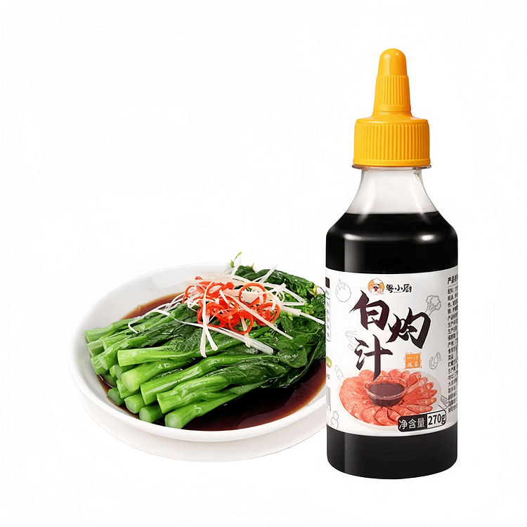 粤小厨 白灼汁酱油调味料凉拌虾清蒸鱼270g*1瓶 270 克