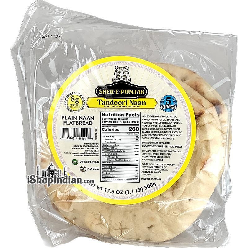 Sher-E-Punjab Tandoori Naan – Regular, 5 pcs 5 count