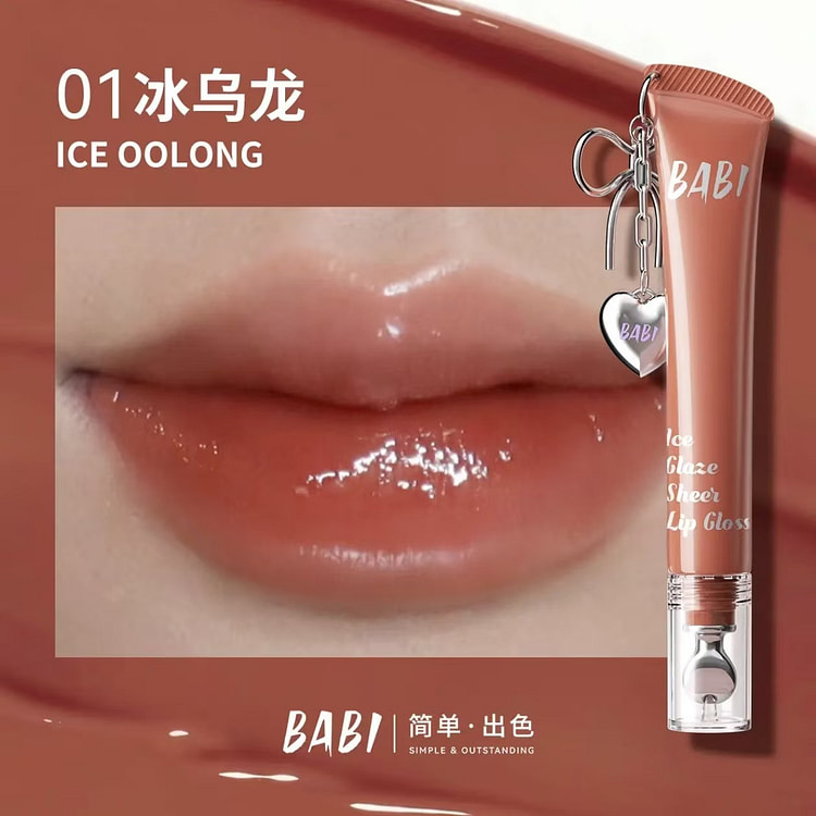 BABI Ice Clear Glass Lip Gloss # 01 Ice Oolong 1 count