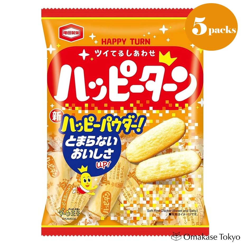 Kameda Happy Turn Rice Crackers 96g (5 Pack) 480 그램