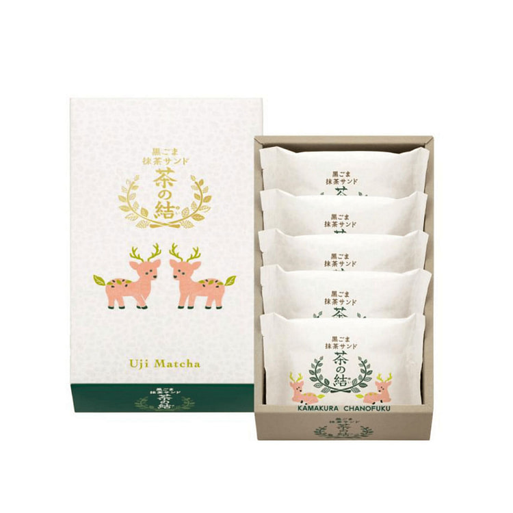 茶之福 黑芝麻抹茶夹心饼干 5枚 1 份