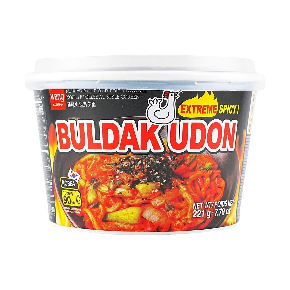 Wang Korean Style Stir-Fried Udon Cup, Hot Chicken Flavor 221g 1 each