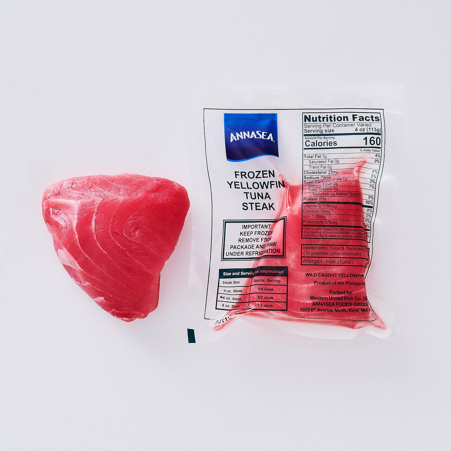Annasea Frozen Ahi Steak 6 oz 6 oz