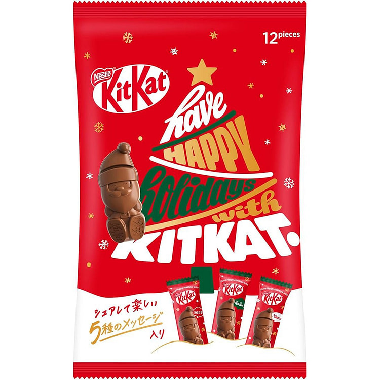 【日本直送】日本雀巢KitKat2024圣诞节限定 圣诞老人造型巧克力 12个入