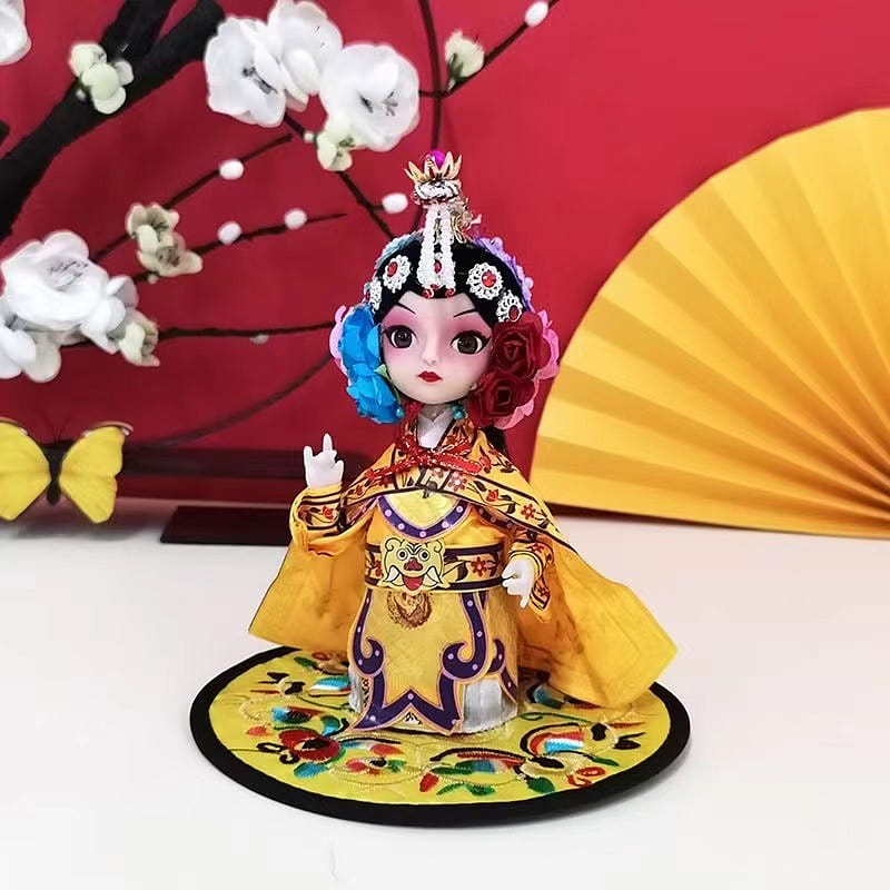 Handmade Peking Opera Figurine – Silk Cloth Doll for Home Decor and Gifts-14 150 g