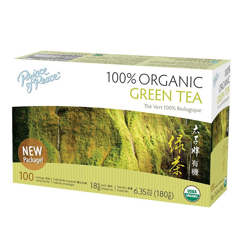 Prince of Peace Organic Green Tea, 100 tea bags 1 box