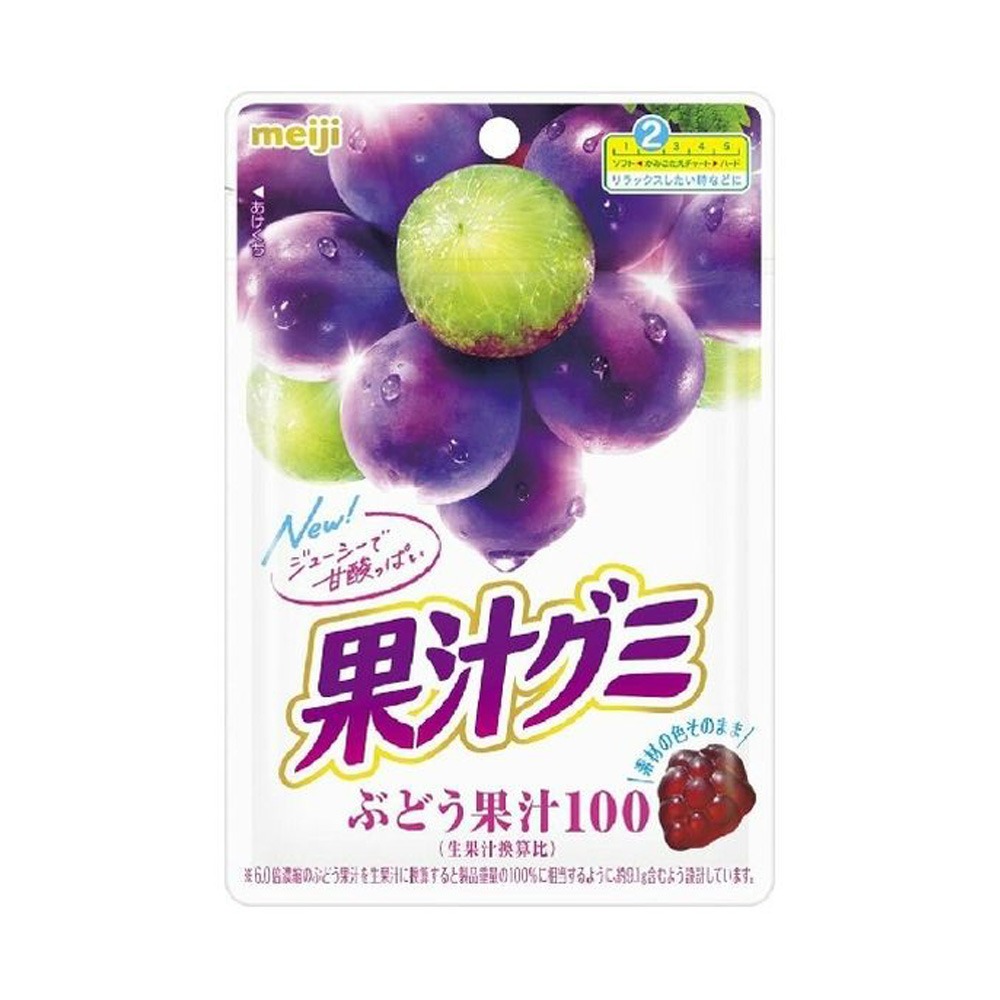 グミ4粒 明治 果汁グミ ぶどう 54g - Weee!