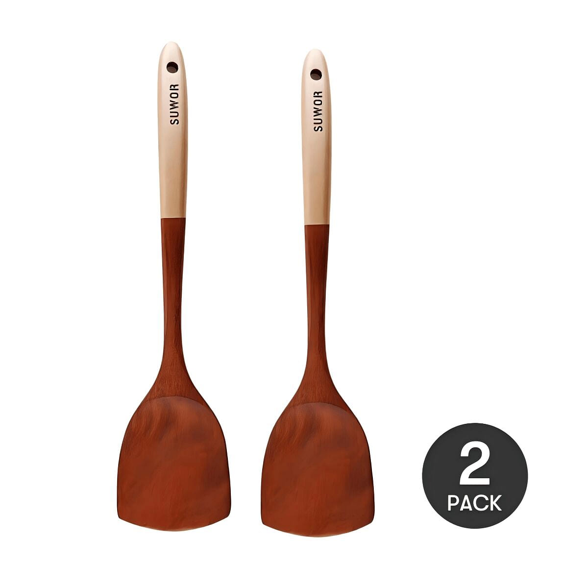 KAWASIMAYA Wooden Spatula For Cooking 2 packs 1 each