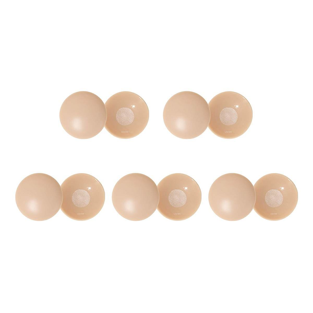 Ubras Round Jelly Silicone Patch (5 Pairs) – Invisible Skin Tone 20 g