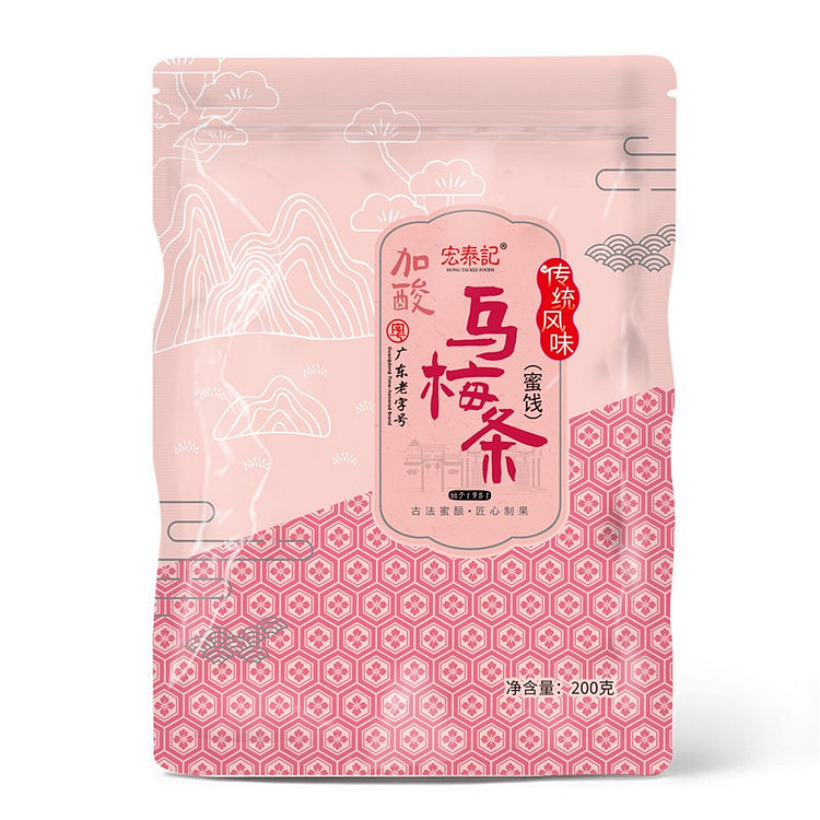 Hongtai Ji Sour Ume Strips 1 Pack 200 g