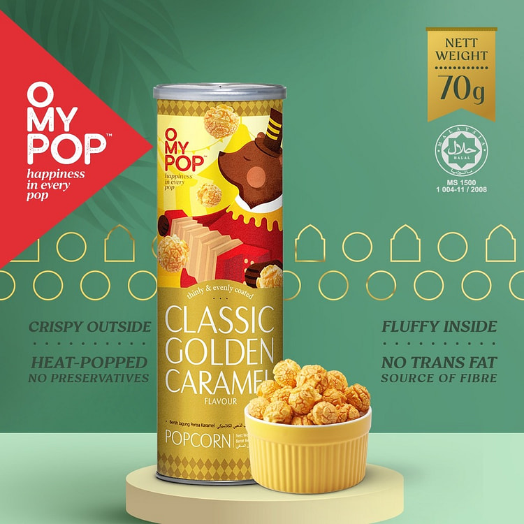 O My Pop Gourmet Popcorn - Caramel Flavor 70 g