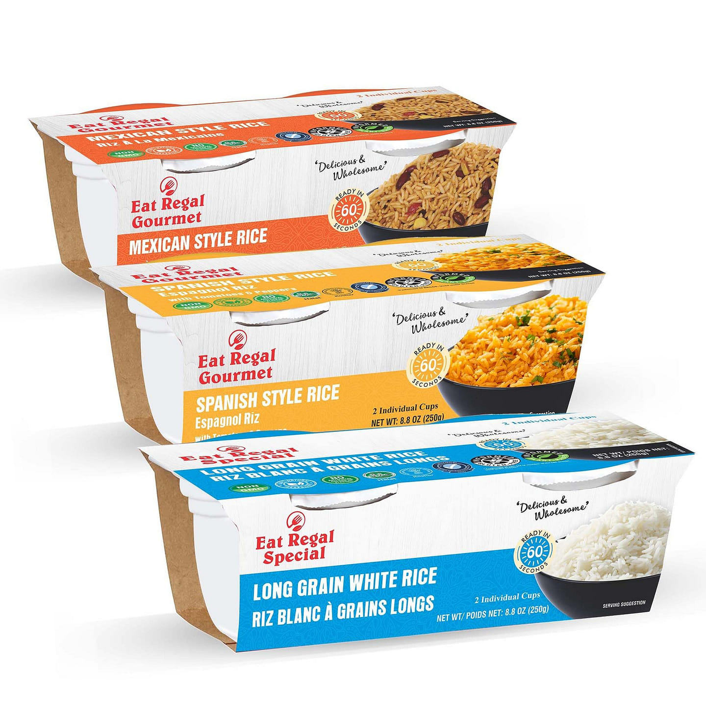 Eat Regal Rice Cups Variety Pack, 18 Cups 8.8 oz