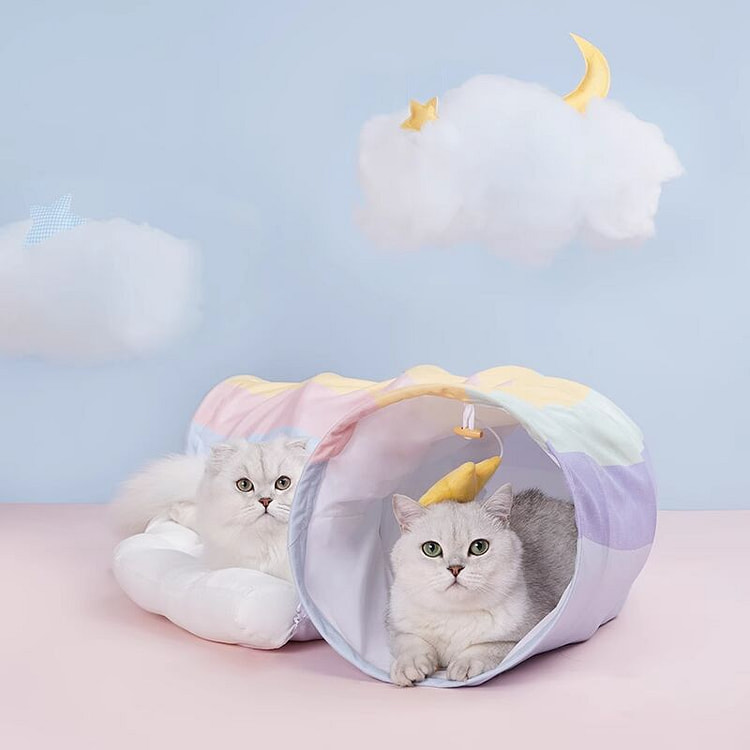 ZEZE彩虹猫隧道猫窝四季通用 猫床猫咪通道