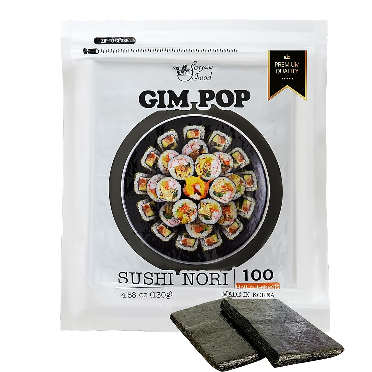 Gim Pop Sushi Nori Roasted Dried Seaweed 130g Half Sheet 100 Sheets 130 g