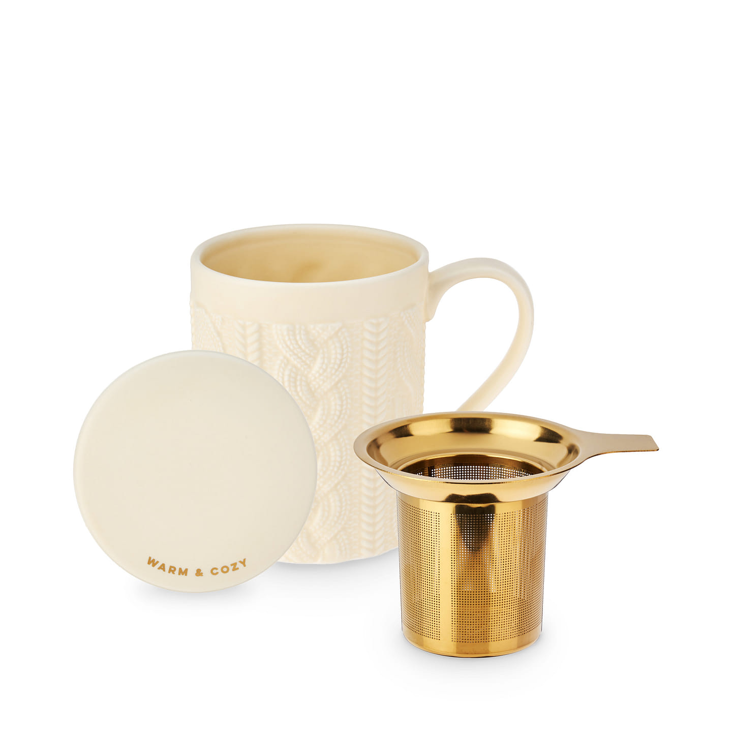 Annette™ Knit Ceramic Tea Mug & Infuser by Pinky Up® 1 each