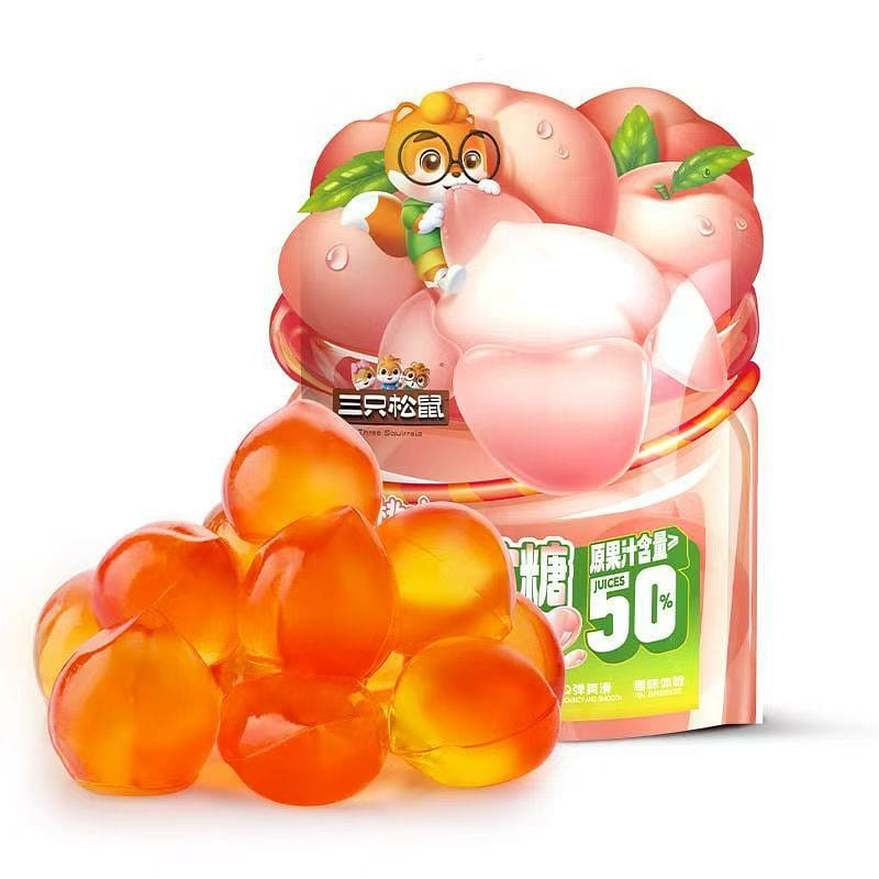 Three squirrel peel fudge white peach flavor 50g 50 g
