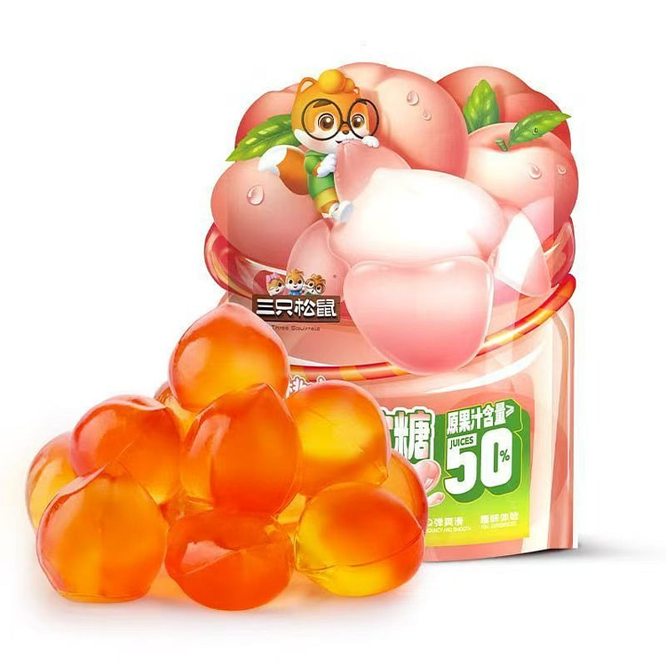 三只松鼠 剥皮软糖 白桃味 50 克