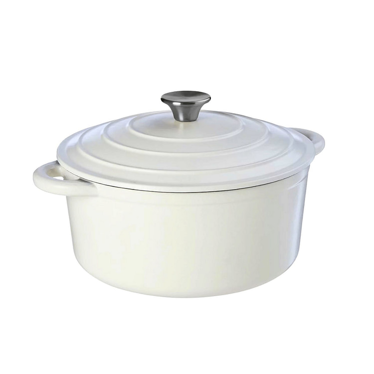 6QT Cast Iron Round Dutch Oven - Matte White 1 each