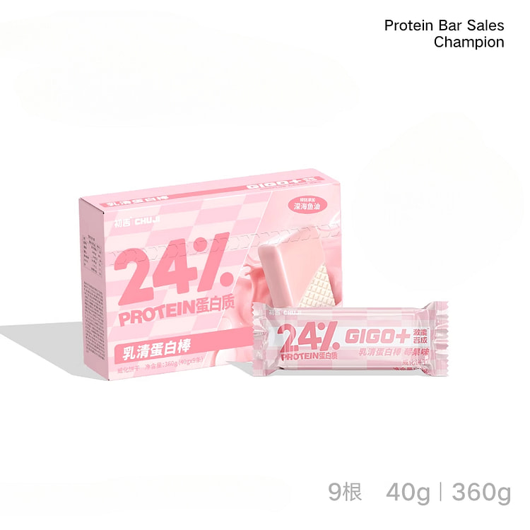 初吉乳清蛋白棒莓果味360g*1盒