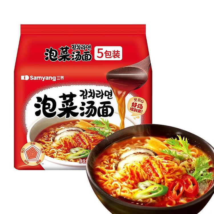 三养泡菜汤面5袋 韩式辣白菜方便面泡面