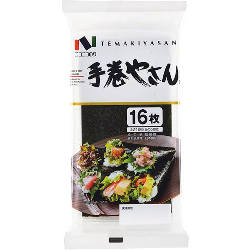 Niko Niko Nori Hand Roll Nori 16 Sheets 1 each