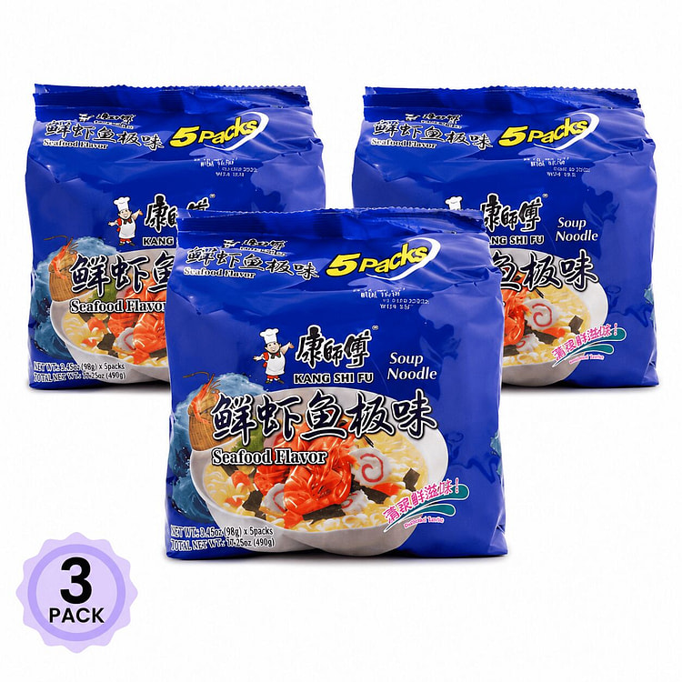 Kangshifu Instant Noodle Seafood Flavor 3 pack 98 g