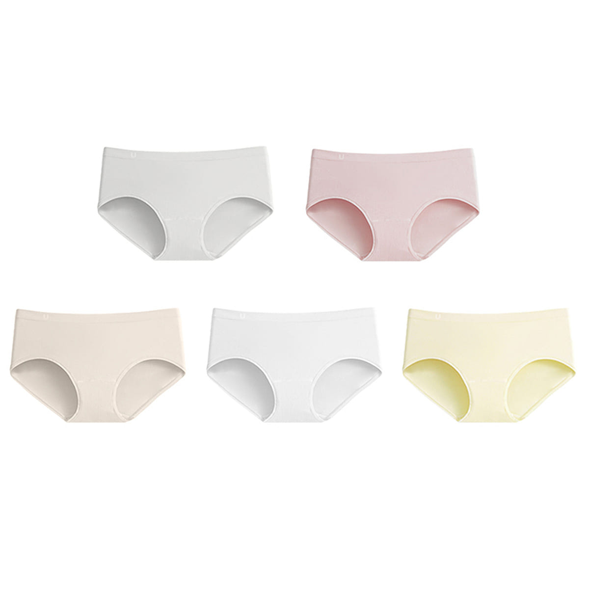 Ubras 60S Modal Seamless Cotton Mid Waist Triangle Pants (5 Pack) – Group 11-XL 100 g