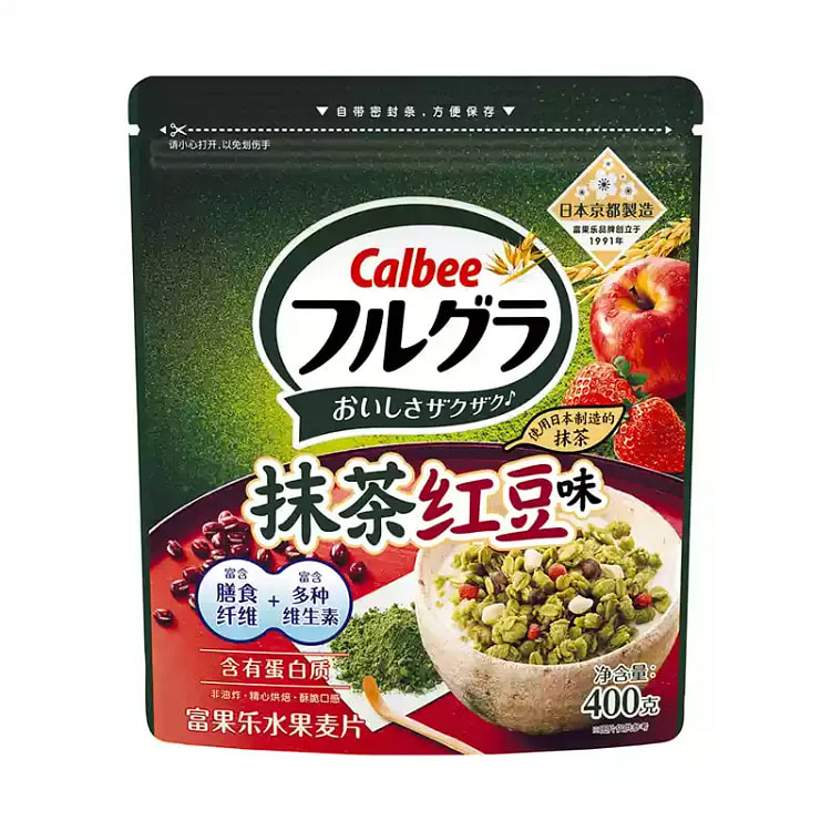 卡乐比水果坚果燕麦冲饮营养早餐抹茶红豆风味400g